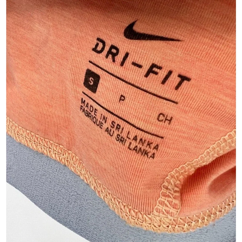 Nike Swoosh Soft Tee Sports Bra Orange/Gray Women's Size Small